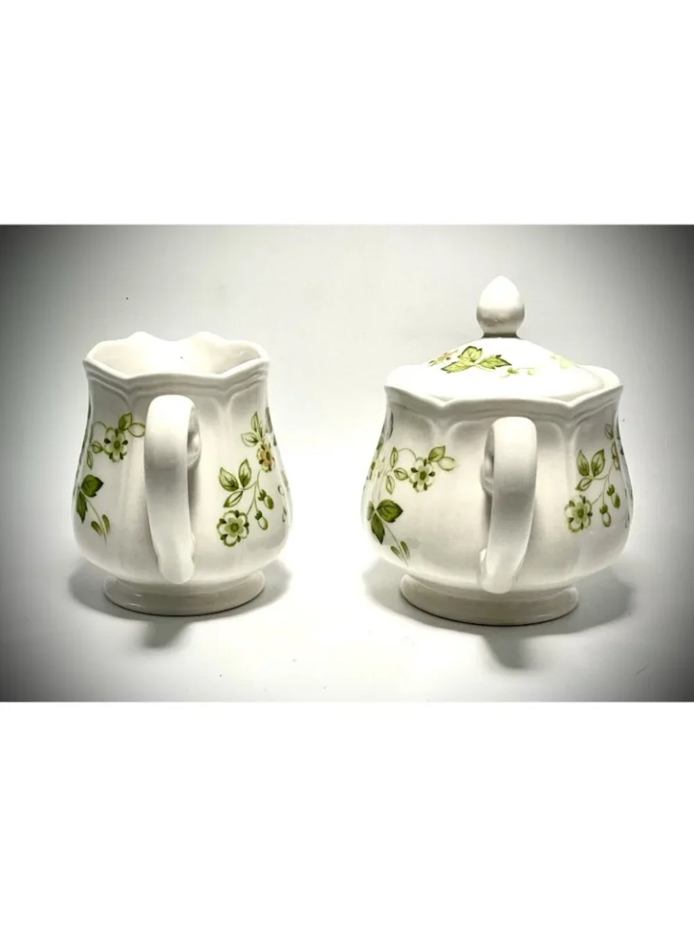 Vintage Sears Petite Flora Cream Sugar Set 70s Kitchen Decor Bowl w/ Lid MCM